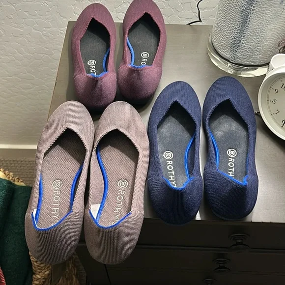 Rothy’s bundle of 3 pairs of flat shoes - Picture 1 of 6